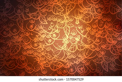 Dark Orange vector template with organic meal. Decorative shining illustration with food on abstract template. Pattern for ads of breakfast, lunch, dinner.