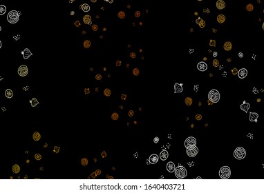 Dark Orange vector template with organic meal. Illustration with set of fresh food in doodle style. Pattern for menu of cafes, bars, restaurants.