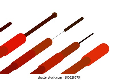 Dark Orange vector template with repeated sticks. Capsules on blurred abstract background with gradient. The template can be used as a background.