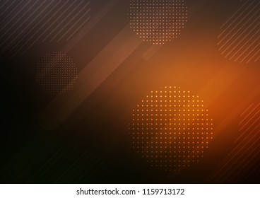 Dark Orange vector template with repeated sticks, circles. Shining colored illustration with rounded stripes, dots. The pattern can be used as ads, poster, banner for commercial.