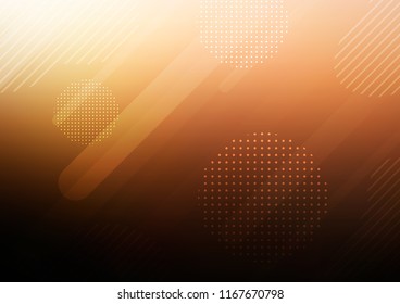 Dark Orange vector template with repeated sticks, circles. Modern geometrical abstract illustration with sticks, dots. The pattern can be used as ads, poster, banner for commercial.