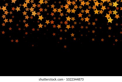 Dark Orange vector template with sky stars. Shining colored illustration with stars. The pattern can be used for wrapping gifts.