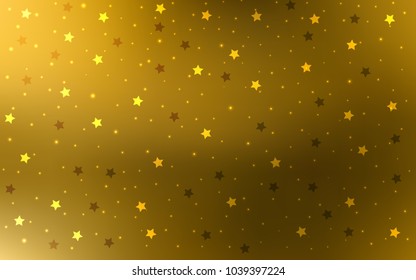 Dark Orange vector template with sky stars. Decorative shining illustration with stars on abstract template. Smart design for your business advert.