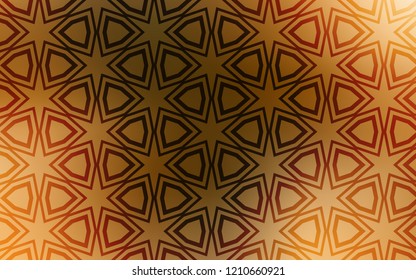 Dark Orange vector template with sky stars. Modern geometrical abstract illustration with stars. Pattern for new year ad, booklets.