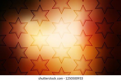 Dark Orange vector template with sky stars. Stars on blurred abstract background with gradient. Smart design for your business advert.