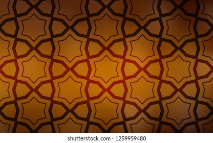 Dark Orange vector template with sky stars. Glitter abstract illustration with colored stars. Pattern for websites, landing pages.