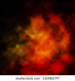 Dark Orange vector template with sky, clouds. Illustration in abstract style with gradient clouds. Pattern for your booklets, leaflets.