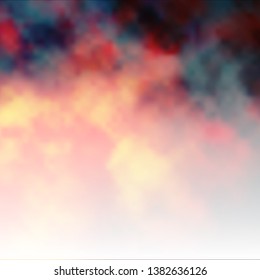 Dark Orange vector template with sky, clouds. Abstract colorful clouds on gradient illustration. Template for landing pages.