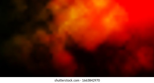 Dark Orange vector template with sky, clouds. Colorful illustration with abstract gradient clouds. Pattern for your commercials.