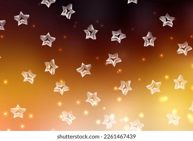 Dark Orange vector template with sky stars. Decorative shining illustration with stars on abstract template. Pattern for astronomy websites.