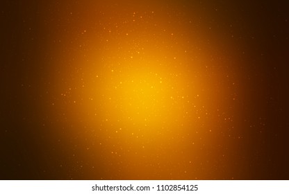 Dark Orange vector template with space stars. Shining colored illustration with bright astronomical stars. Template for cosmic backgrounds.