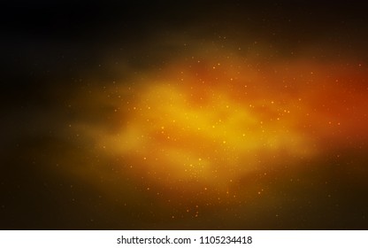 Dark Orange vector template with space stars. Glitter abstract illustration with colorful cosmic stars. Pattern for astrology websites.