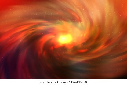 Dark Orange vector template with space stars. Shining illustration with sky stars on abstract template. Pattern for futuristic ad, booklets.