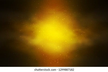 Dark Orange vector template with space stars. Modern abstract illustration with Big Dipper stars. Template for cosmic backgrounds.