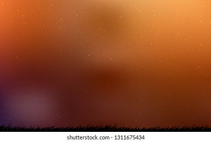 Dark Orange vector template with space stars. Glitter abstract illustration with colorful cosmic stars. Pattern for astrology websites.