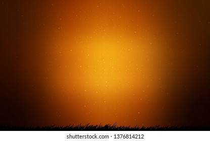 Dark Orange vector template with space stars. Shining illustration with sky stars on abstract template. Best design for your ad, poster, banner.