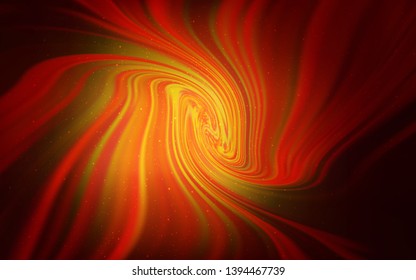 Dark Orange vector template with space stars. Space stars on blurred abstract background with gradient. Template for cosmic backgrounds.