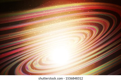 Dark Orange vector template with space stars. Glitter abstract illustration with colorful cosmic stars. Best design for your ad, poster, banner.
