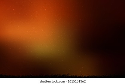 Dark Orange vector template with space stars. Blurred decorative design in simple style with galaxy stars. Template for cosmic backgrounds.