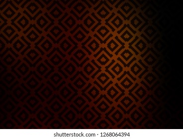 Dark Orange vector template with sticks, squares. Colorful lines, squares on abstract background with gradient. Best design for your ad, poster, banner.