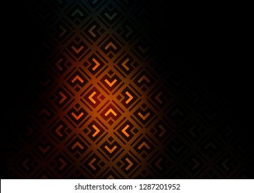Dark Orange vector template with sticks, squares. Colorful lines, squares on abstract background with gradient. Pattern for websites, landing pages.