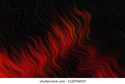 Dark Orange vector template with wavy liens. A vague circumflex abstract illustration with gradient. Brand new design for your ads, poster, banner.