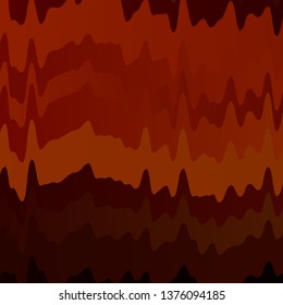 Dark Orange vector template with wry lines. Colorful abstract illustration with gradient curves. Best design for your ad, poster, banner.