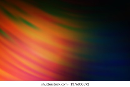 Dark Orange vector template with wry lines. A shining illustration, which consists of curved lines. Abstract style for your business design.