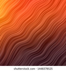 Dark Orange vector template with wry lines. Gradient illustration in simple style with bows. Pattern for ads, commercials.
