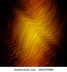 Dark Orange vector template with wry lines. Colorful geometric sample with gradient curves.  Template for cellphones.