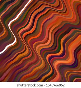 Dark Orange vector template with wry lines. Colorful abstract illustration with gradient curves. Design for your business promotion.