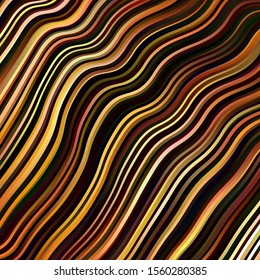 Dark Orange vector template with wry lines. Illustration in abstract style with gradient curved.  Smart design for your promotions.