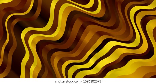 Dark Orange vector template with wry lines. Bright illustration with gradient circular arcs. Template for cellphones.