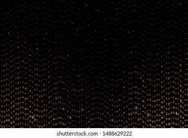 Dark Orange vector texture with ABC characters. Blurred design in simple style with signs of alphabet. Template for lettering, typography.