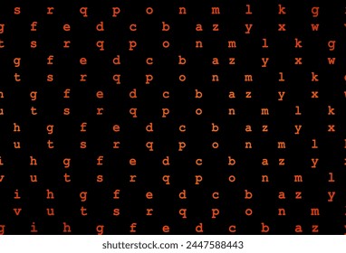 Dark orange vector texture with ABC characters. Colored alphabet signs with gradient on white background. Template can be used as a background for ads of typography.