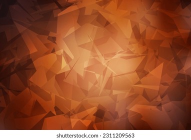 Dark Orange vector texture with abstract poly forms. Colorful chaotic forms with gradient in modern style. Background for a cell phone.