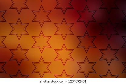 Dark Orange vector texture with beautiful stars. Glitter abstract illustration with colored stars. Template for sell phone backgrounds.
