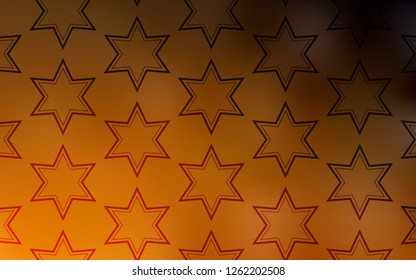 Dark Orange vector texture with beautiful stars. Decorative illustration with stars on abstract template. Pattern for wrapping gifts.