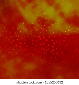 Dark Orange vector texture with beautiful stars. Modern geometric abstract illustration with stars. Theme for cell phones.
