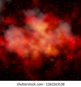 Dark Orange vector texture with beautiful stars. Decorative illustration with stars on abstract template. Theme for cell phones.