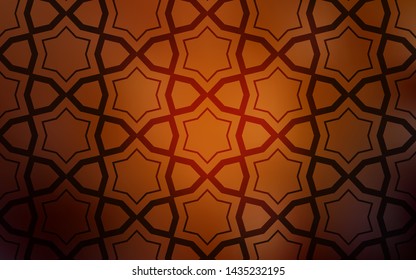 Dark Orange vector texture with beautiful stars. Stars on blurred abstract background with gradient. Best design for your ad, poster, banner.