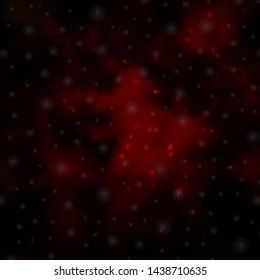 Dark Orange vector texture with beautiful stars. Shining colorful illustration with small and big stars. Best design for your ad, poster, banner.