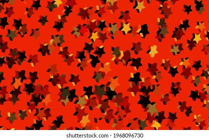Dark Orange vector texture with beautiful stars. Decorative shining illustration with stars on abstract template. Best design for your ad, poster, banner.