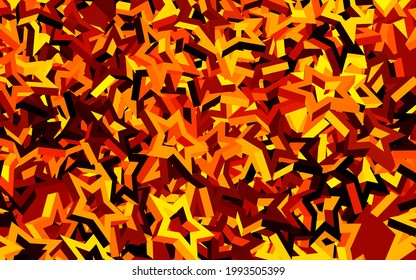 Dark Orange vector texture with beautiful stars. Shining colored illustration with stars. Template for cosmic backgrounds.