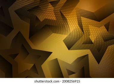 Dark Orange vector texture with beautiful stars. Modern geometrical abstract illustration with stars. Smart design for your business advert.