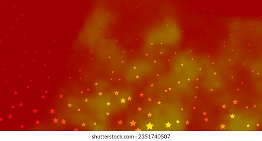 Dark Orange vector texture with beautiful stars. Shining colorful illustration with small and big stars. Pattern for wrapping gifts.