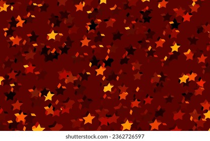 Dark Orange vector texture with beautiful stars. Blurred decorative design in simple style with stars. Pattern for futuristic ad, booklets.