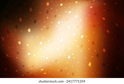 Textura vectorial de naranja oscuro con hermosas estrellas. Decoración borrosa de estilo sencillo con estrellas. Diseño inteligente para su anuncio comercial.