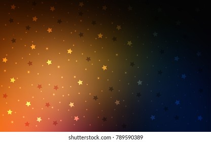 Dark Orange vector texture with beautiful stars. Modern geometrical abstract illustration with stars. The template can be used as a background.