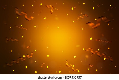 Dark Orange vector texture with birthday confetti. Blurred decorative design in anniversary style with confetti. The pattern can be used for new year ad, booklets.